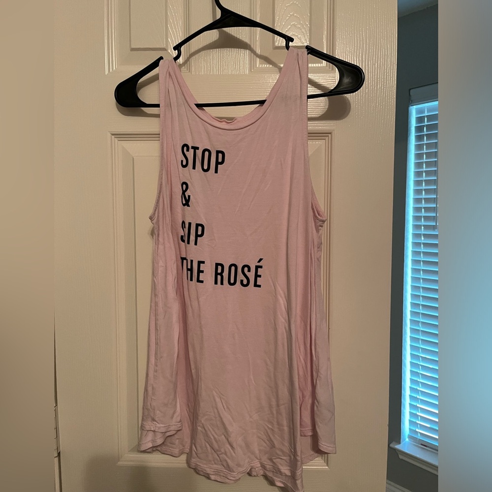 Pink graphic tank top, size medium, old navy